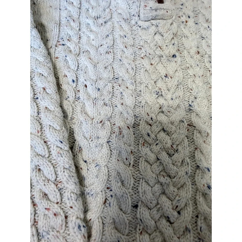 Gymboree Kids Size 8 Cream Oatmeal Cable Knit Confetti Fleck Mock Neck Sweater